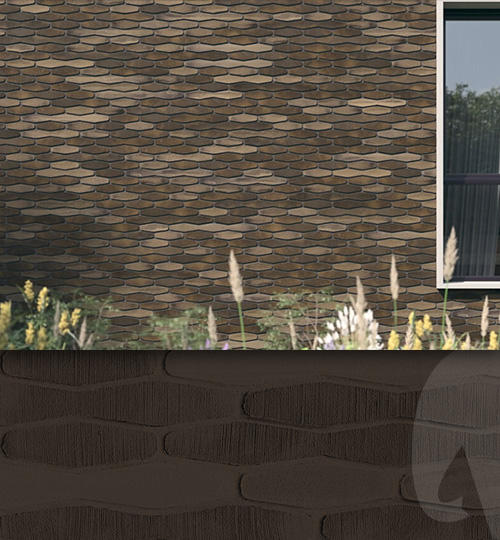 Braune Hausfassade mit Gras im Nature Element Design von Original Meldorfer®