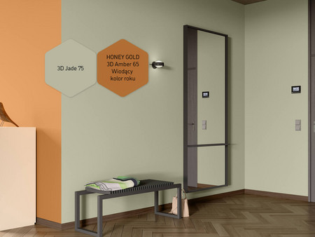 kolor jadeitowy miodowy w korytarzu