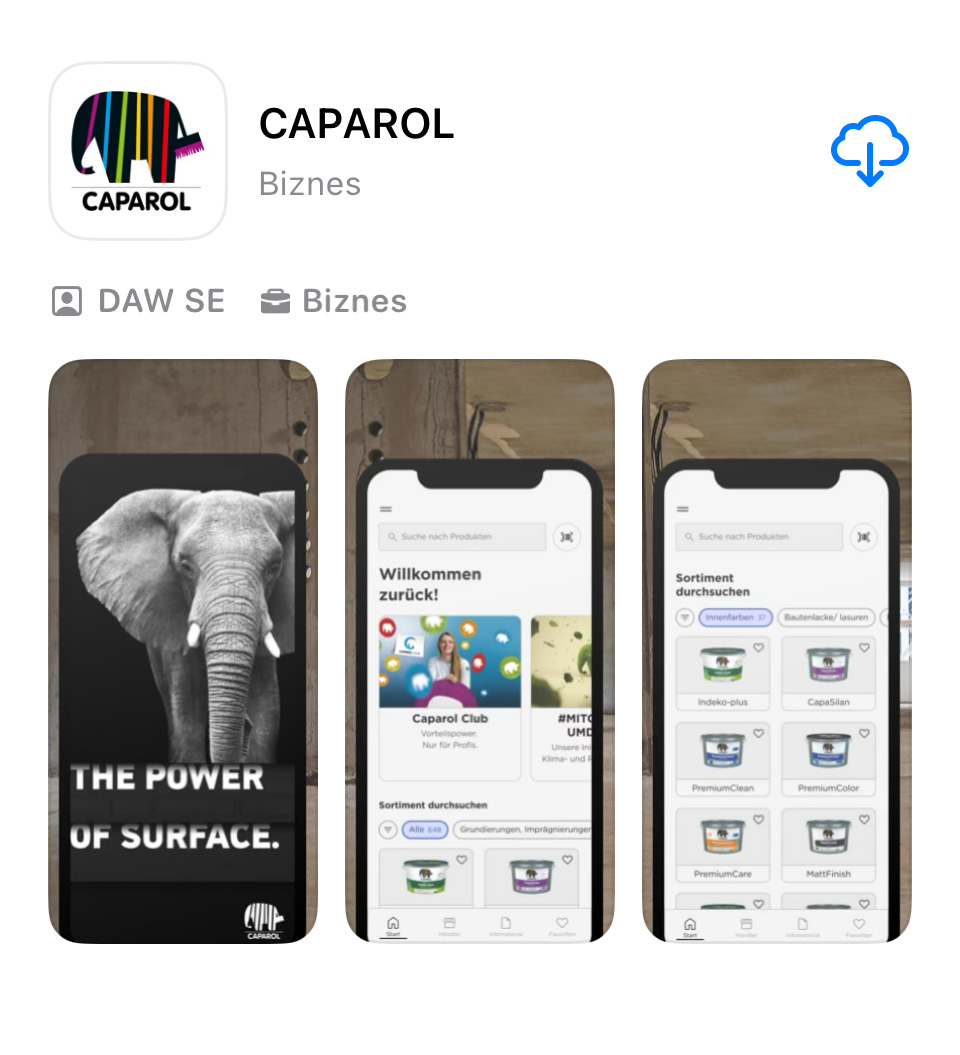 Caparol aplikacja w Appstore