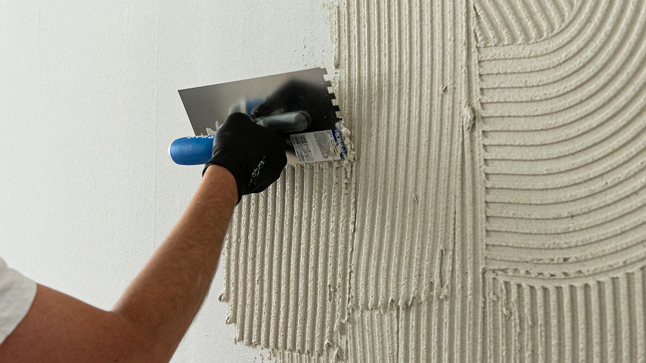 deska odciskana nakładanie zaprawy