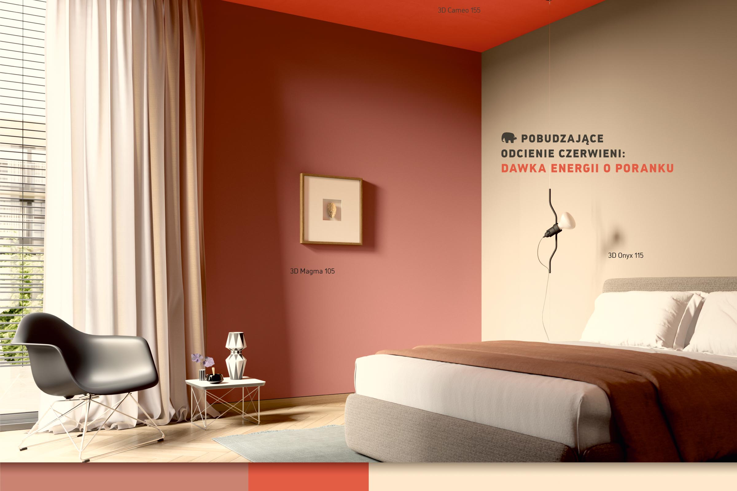 odcienie czerwieni w pokoju