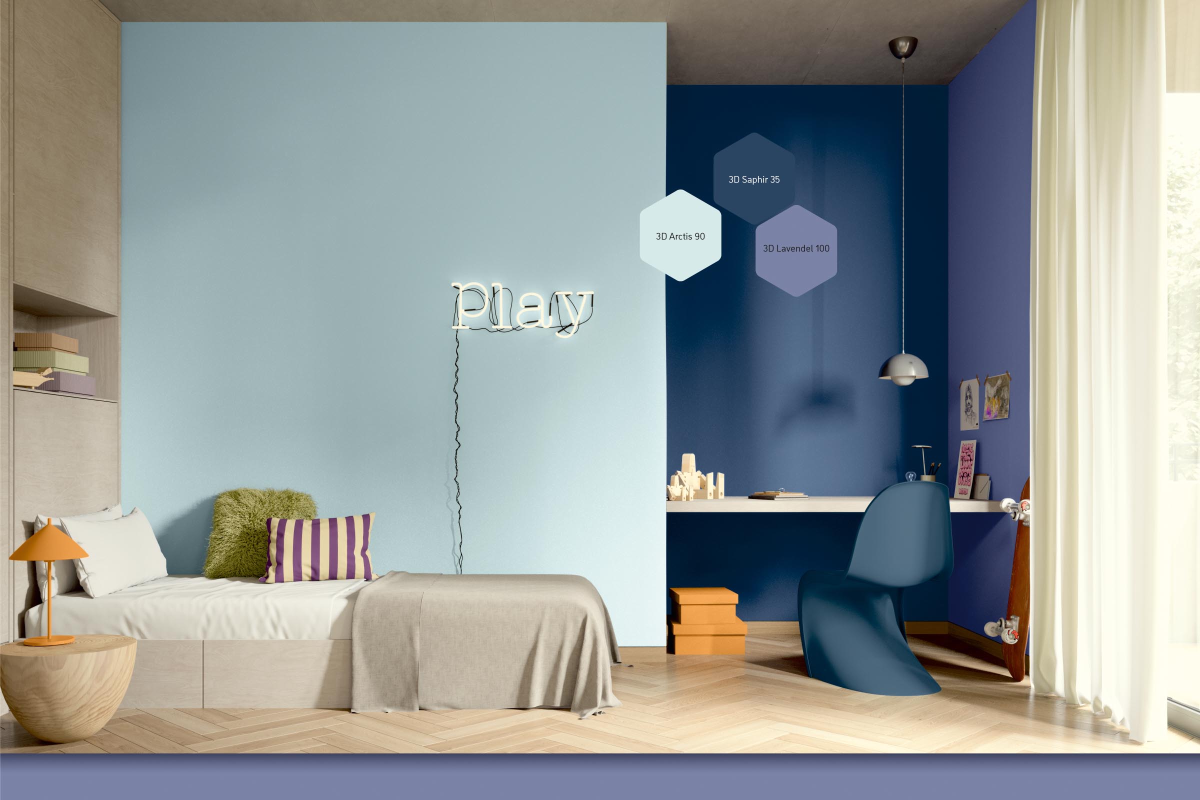 kolory lawendowe w pokoju